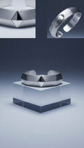 Minimalist Platinum Cuff Bracelet With Angular Facets
